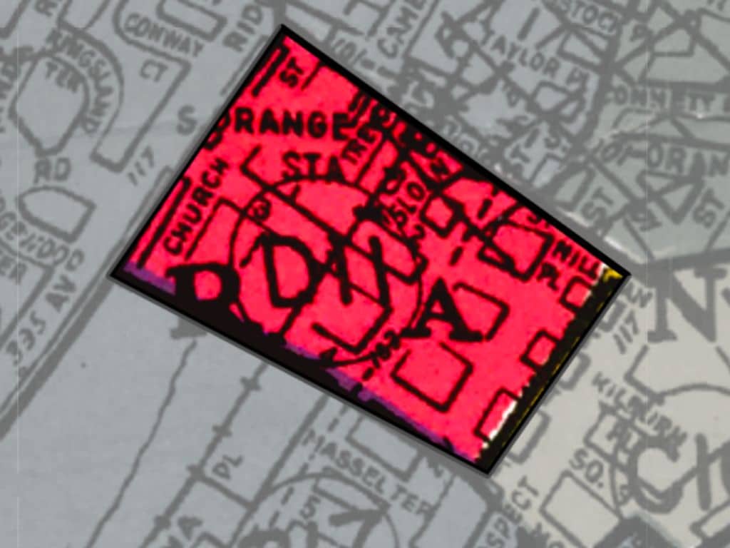 Highlighted federal map of Central South Orange in the 1930s.